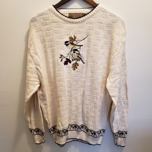 embroidered chickadee sweatshirt
